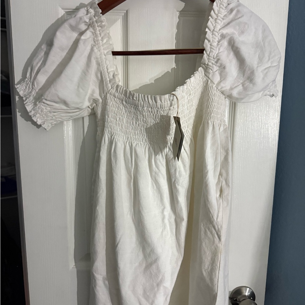Faherty White Backless Dress
